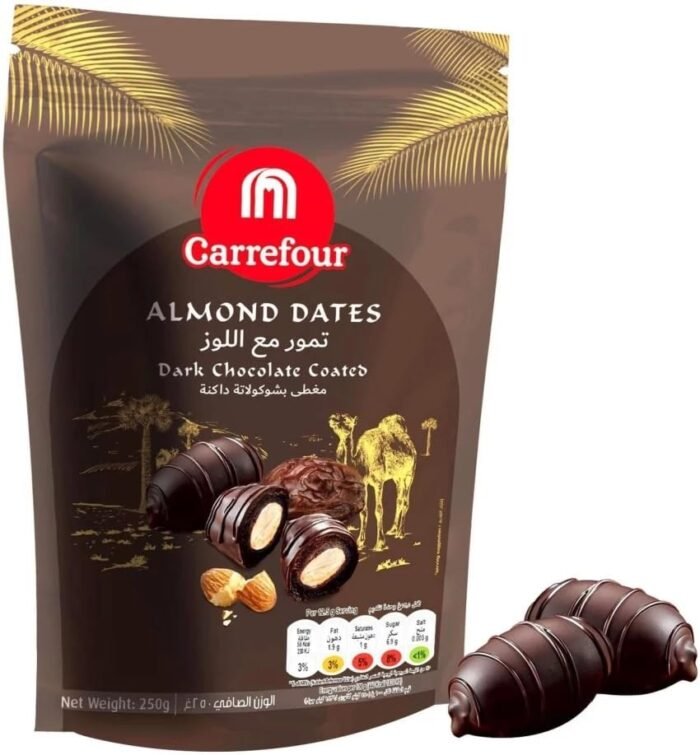 Carrefour Almond Dates Covered Dark Chocolate Stuffed With Roasted Almond 250gm - Image 2