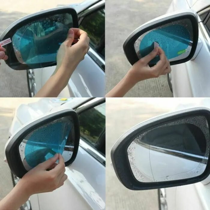 2pcs Rainproof Car Rearview Mirror Sticker Protective Film Rain Shield